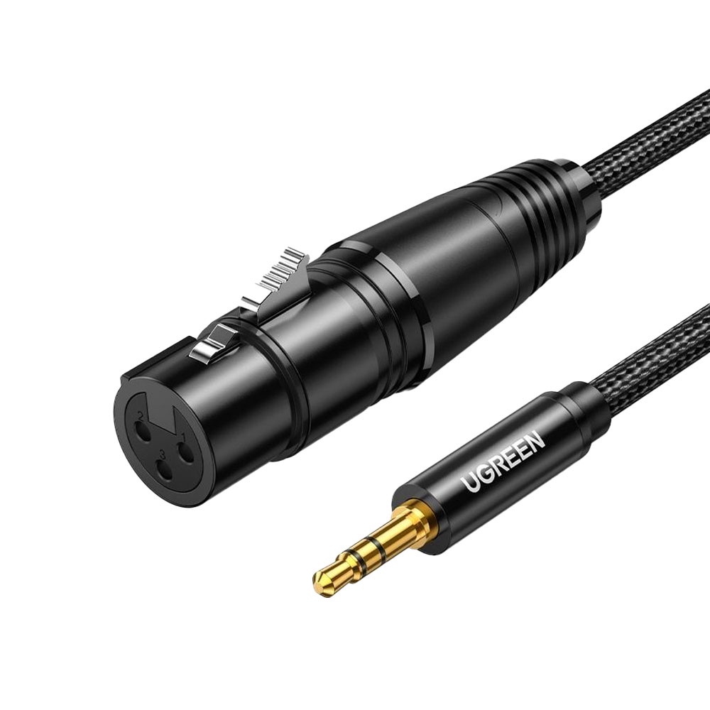 Cabo de Áudio Auxiliar Microfone Ugreen 3.5mm para Xlr Fêmea