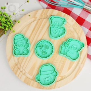 Cortadores Biscoito Natal Urso 6cm 5pçs Kit#14