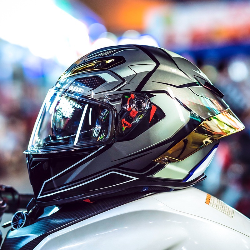 Profissional de segurança lente dupla corrida moto rcycle capacete