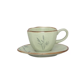 Xícara Café Com Pires Ryo Bambu 75ml Verde Oxford Porcelanas