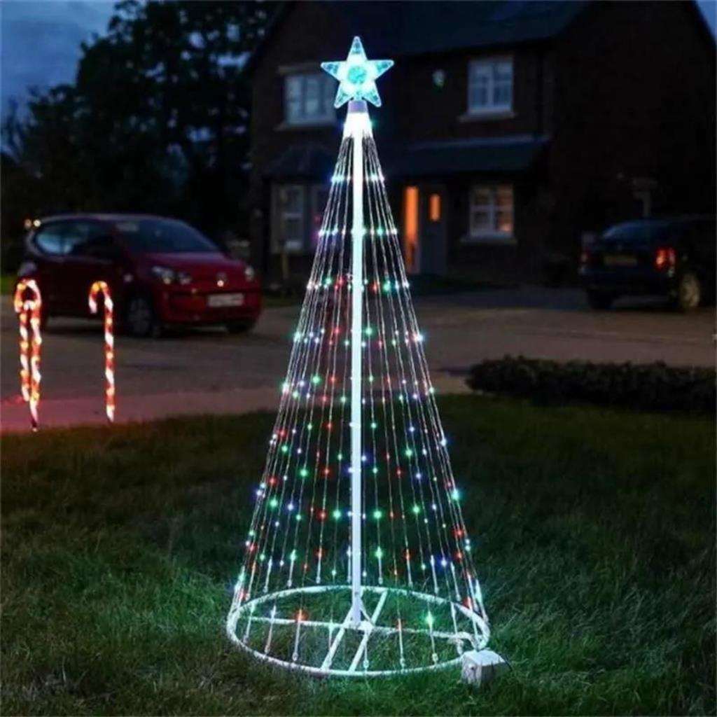 Arvore de natal 1,80 M 388 Galhos Com Fixa de luz de LED（10m） *1 e Tiras de  Imitação de Lã（5,4m） *2 Árvore de Natal Verde