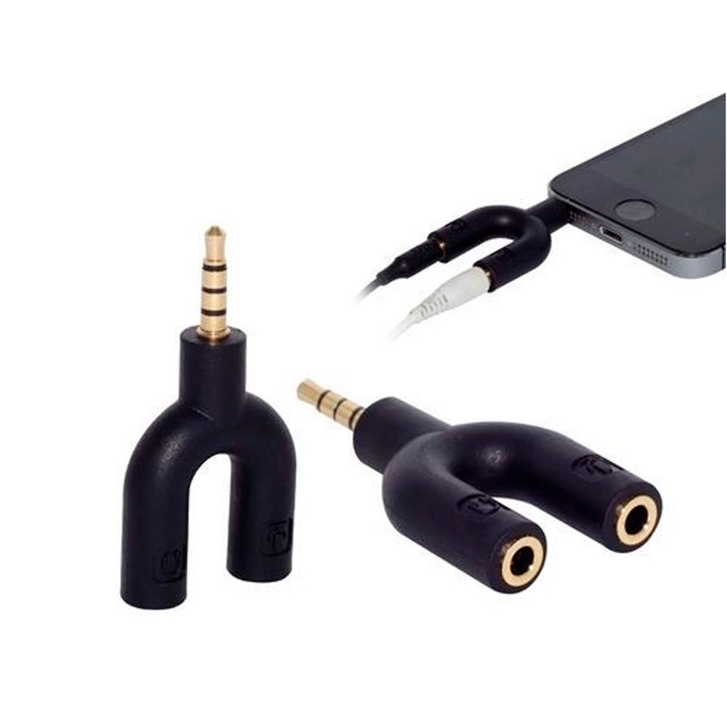 Plug Adaptador Divisor Para Fone e Microfone Áudio Cabo Pc P2 e P3