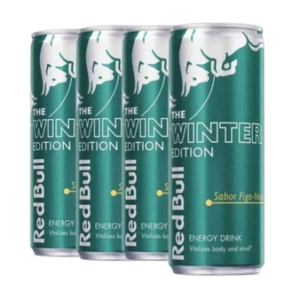 Kit 4un Energético Red Bull 250ml Lata Figo e Maçã Energy Drink the summer edition