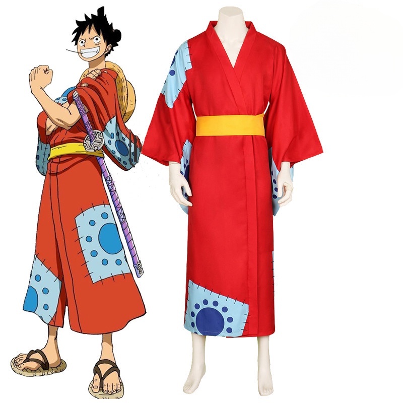 Anime One Piece cosplay Costume Monkey D . Luffy Traje De Kimono ...