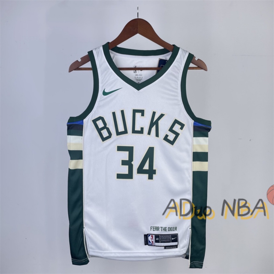 Hot pressed Basquetebol Jersey Bucks Antetokounmpo Camiseta De No.34 Versão Au Colete De Pressão Quente branco