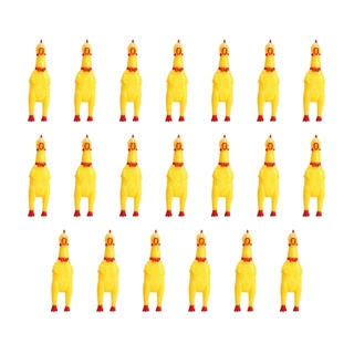 kit 20 Unidades Brinquedo Galinha Borracha Cachorro Mordedor Frango 17cm