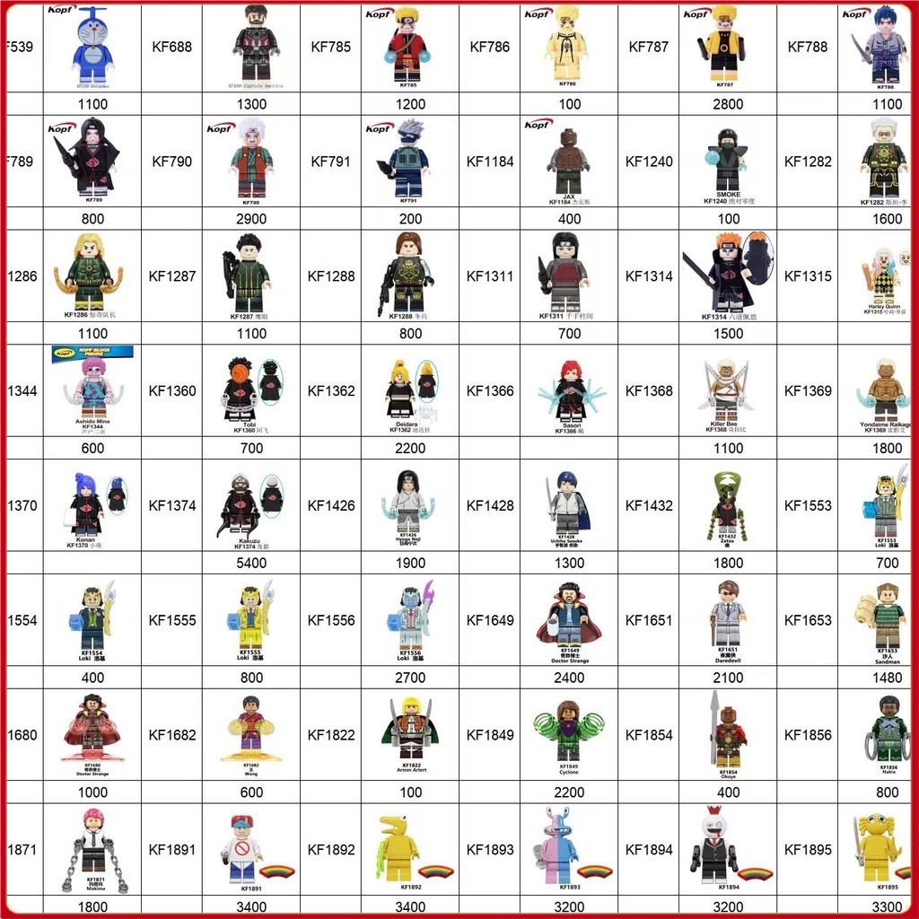Venda Especial De Modelos De Brinquedos De Blocos De Construção Para Boneca Modelo Naruto Figurinhas nano