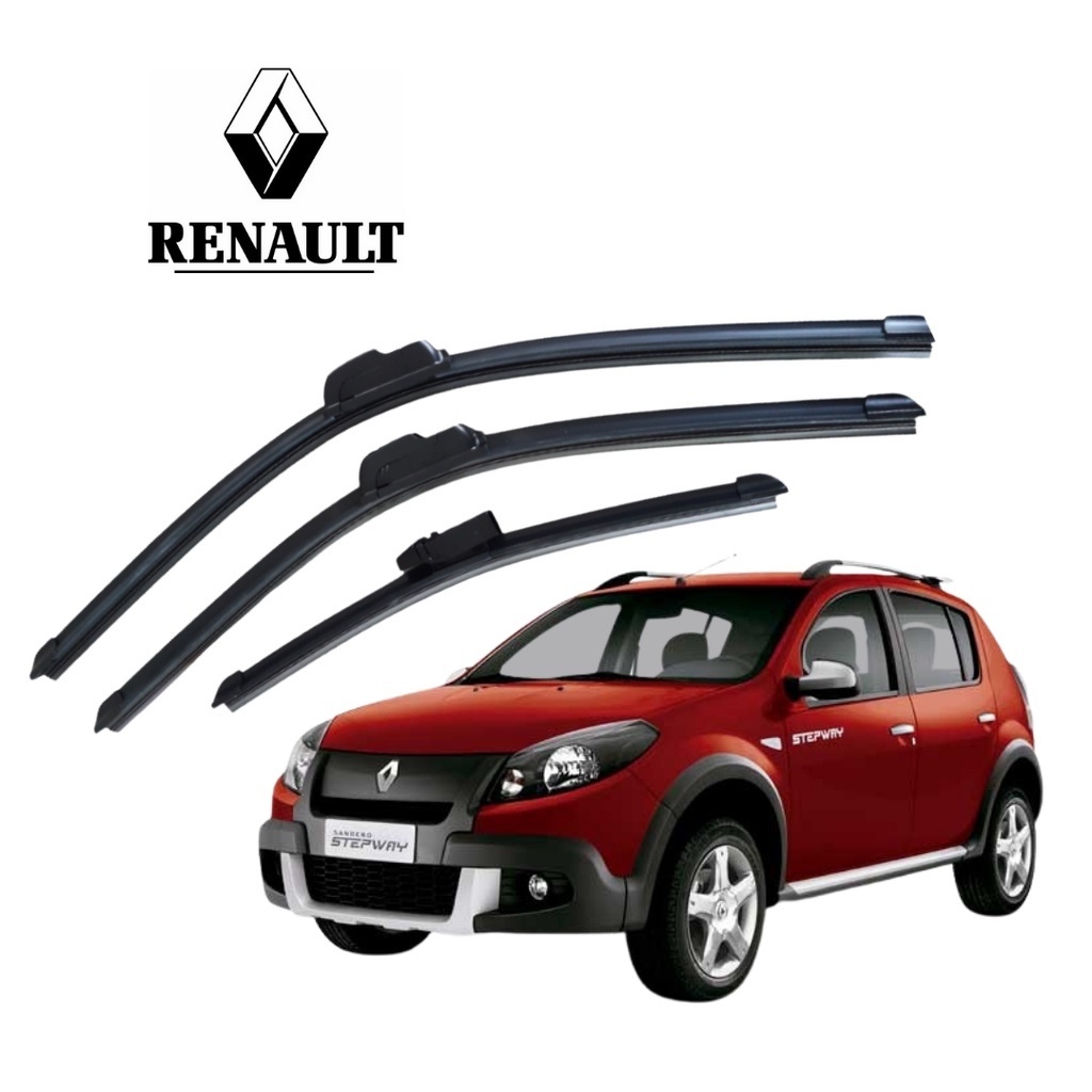 Kit Palheta Limpador Parabrisa Dianteiro e Traseiro Renault Sandero ...