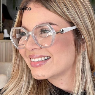 Lovito Óculos De Sol De Luz Azul Anti-Azul Com Armação Poligonal Lisa Casual Para Mulheres LCS04165