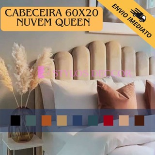 KIT Cabeceira Estofada Nuvem 60x20cm Para Cama Queen Size(8 PEÇAS)