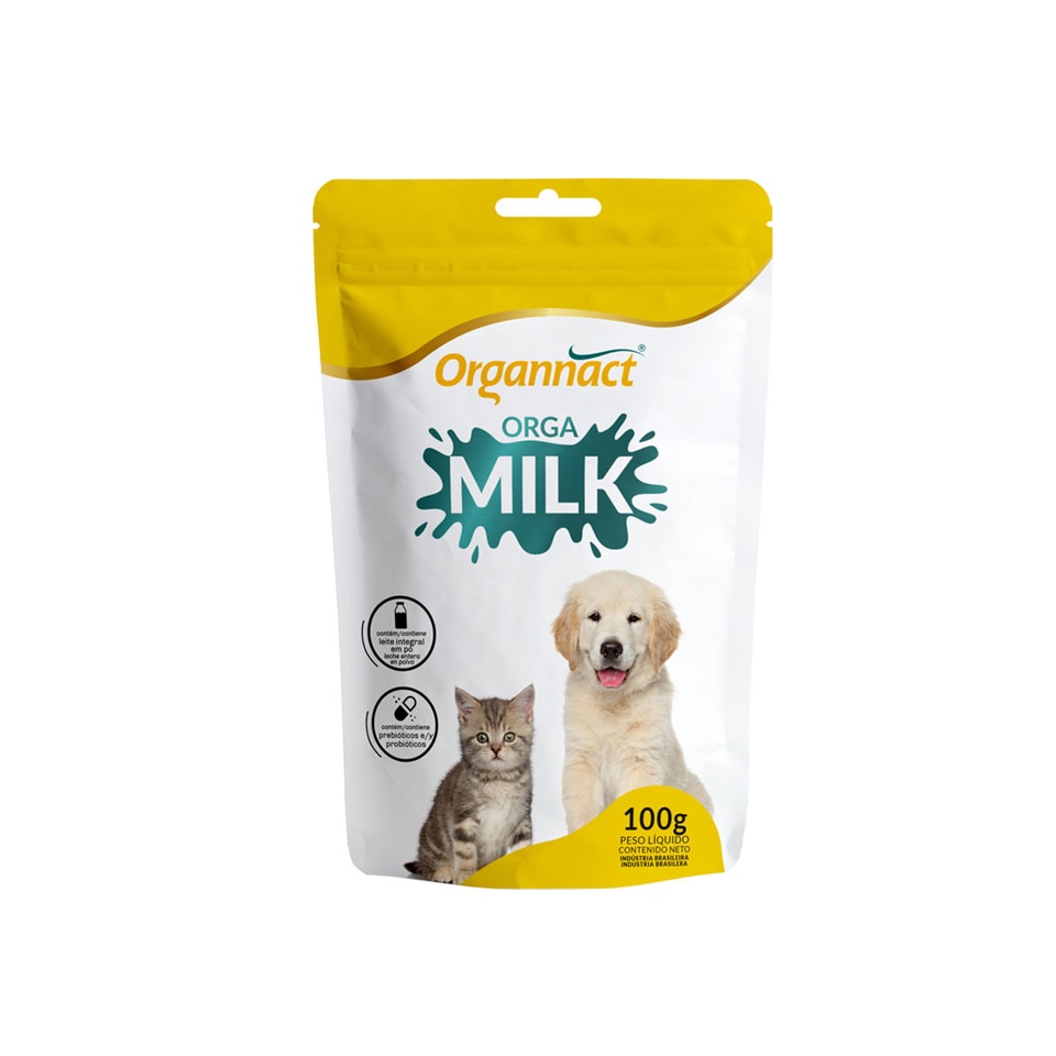 Orga Milk Leite Suplemento Para Cães E Gatos Filhotes 100g