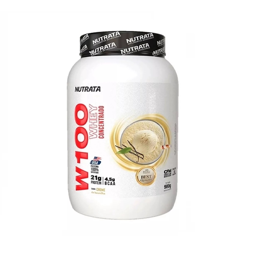 Whey W100 Nutrata Sabor Baunilha 900gr