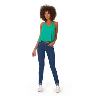 Calça Feminina Jeans Básica Destroyed Polo Wear Jeans Escuro