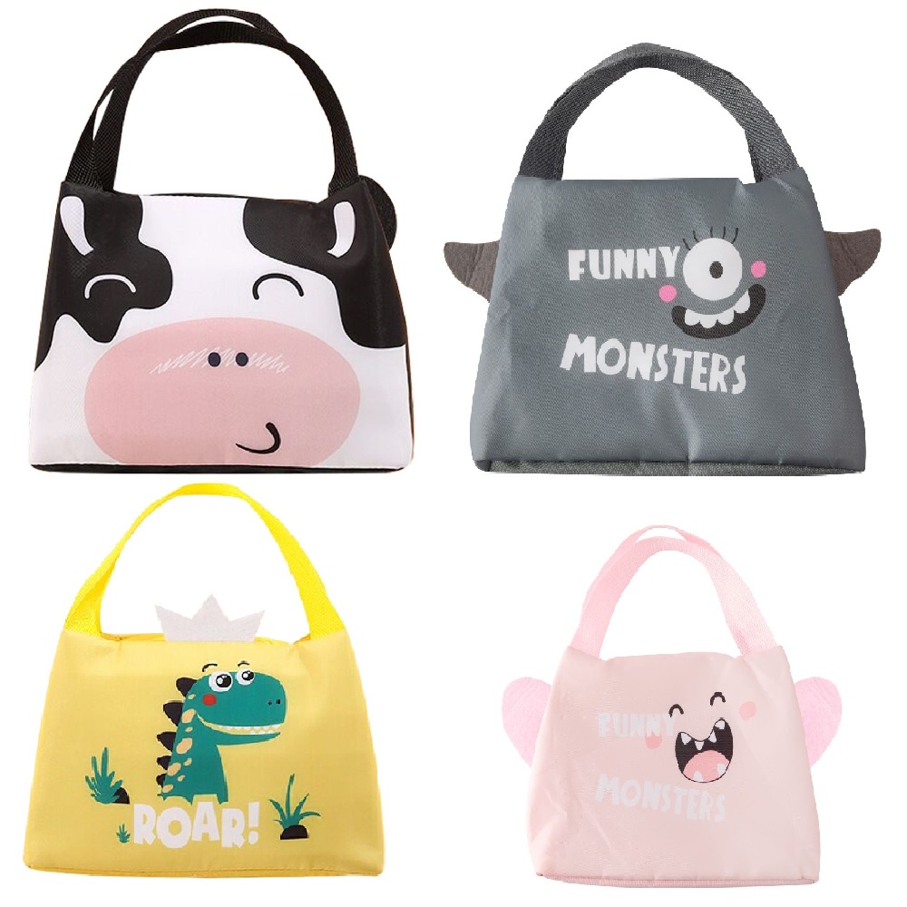 Bolsa Térmica Infantil Lancheira Escolar Marmita C/Alça Estampas Animais  Fofos 3D (URSO MARROM)