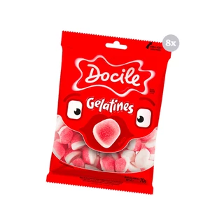 Kit com 8 Pct Doci Gummies Beijo 70G Bala Docile