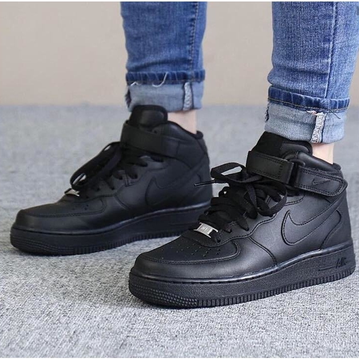 Tenis Nike Air Force 1 Cano Alto Bota Branco Casual/Preto Feminino Masculino Qualidade Otima