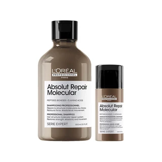 Kit L'Oréal Professionnel Absolut Repair Molecular – Shampoo 300ml e Leave-in 100ml em Oferta na Shopee