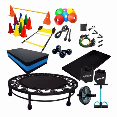 KIT FUNCIONAL COM MINI JUMP + 12 ITENS PARA TREINO EM CASA | Shopee Brasil