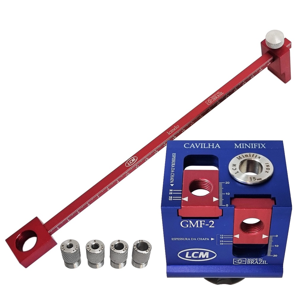 Kit Gabarito Cavilha e Minifix com Haste Graduada GFM-2 LCM | Shopee Brasil