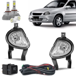 Kit Farol De Milha Corsa Classic 2003 2004 2005 06 07 08 09 10 Bot. Original + Led