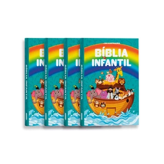 Kit 4 Bíblias | Bíblia Infantil | Arco-Íris