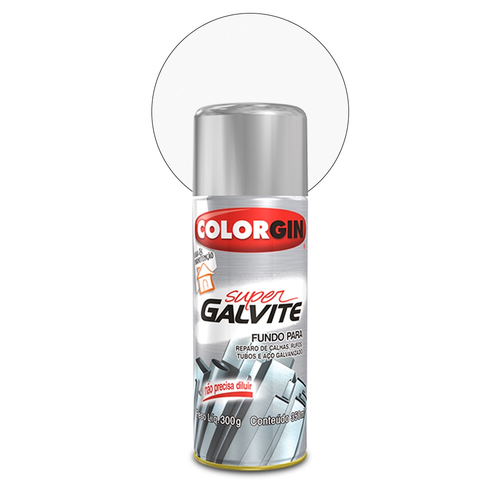Spray Colorgin Super Galvite Branco Fosco 350 ml | Shopee Brasil