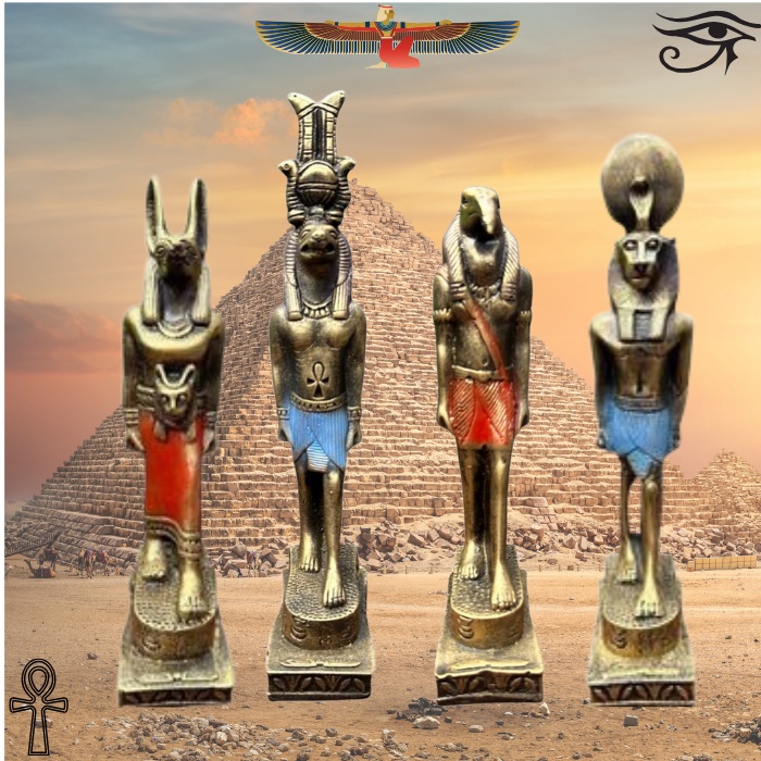 Estatuetas de Resina deuses Thoth - Sobek - Anúbis - Sekhmet