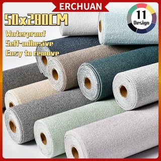 ERCHUAN Papel De Parede De Linho 3D/À Prova De Óleo Auto-Adesivo Para/Quarto/Sala