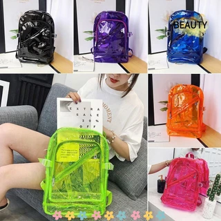 BEAU Mochila PVC Transparente , Cor Doce , Plástica Feminina