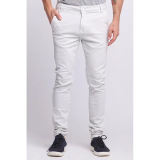 Calça Masculina Sarja Slim Angeles Polo Wear Cinza Claro