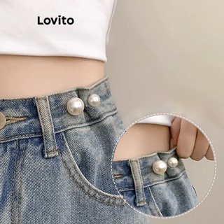 Lovito Pérolas Lisas Elegantes Que Apertam A Cintura E Antirreflexo Ajustam O Comprimento Define Três Broches De Itens Para Mulheres LFA11752