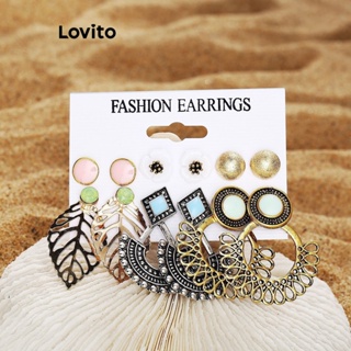 Lovito Flores Florais Casuais 6 Peças Brincos Para Mulheres LFA11070