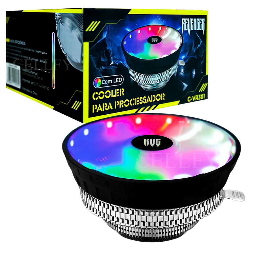 Cooler para Processador PC Gamer Silencioso LED Colorido 2100rpm ...