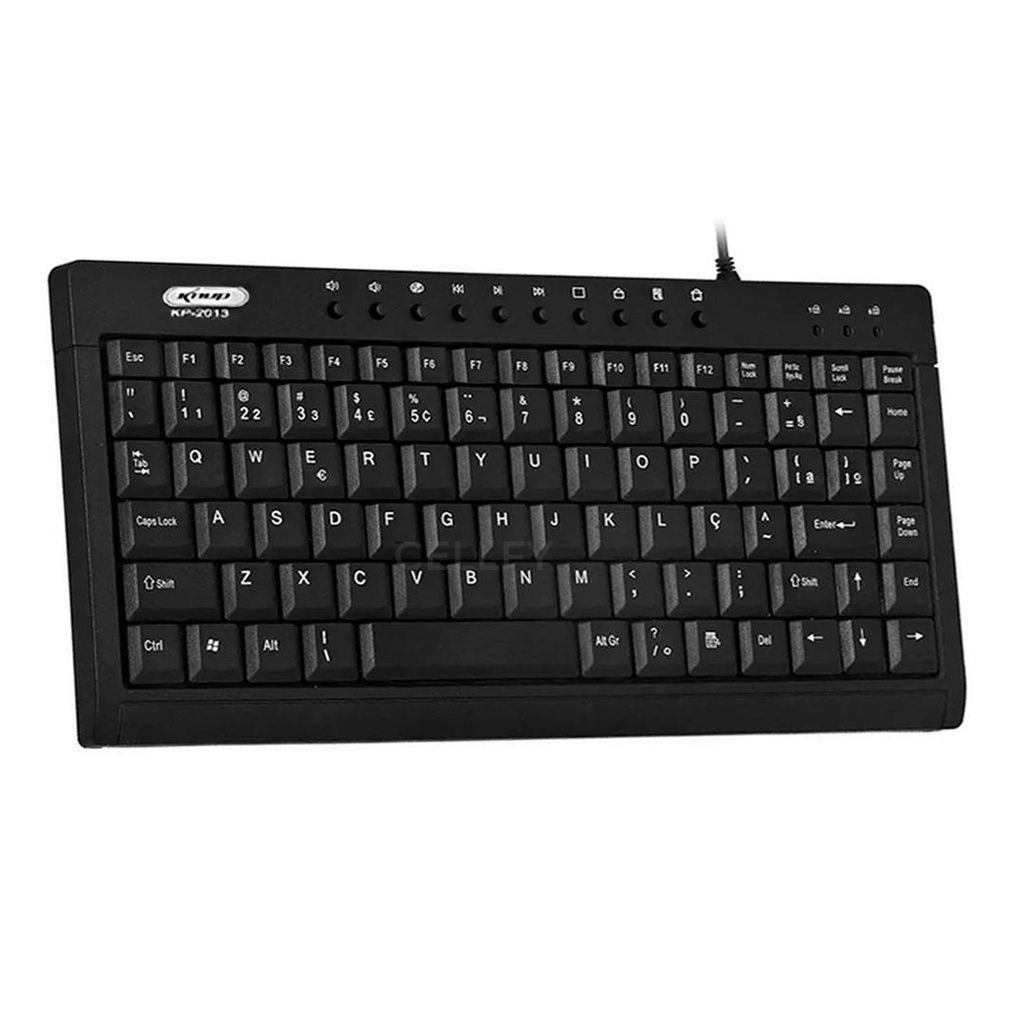 Teclado Multimidia USB 2.0 Ergonômico Compacto Ultra Fino