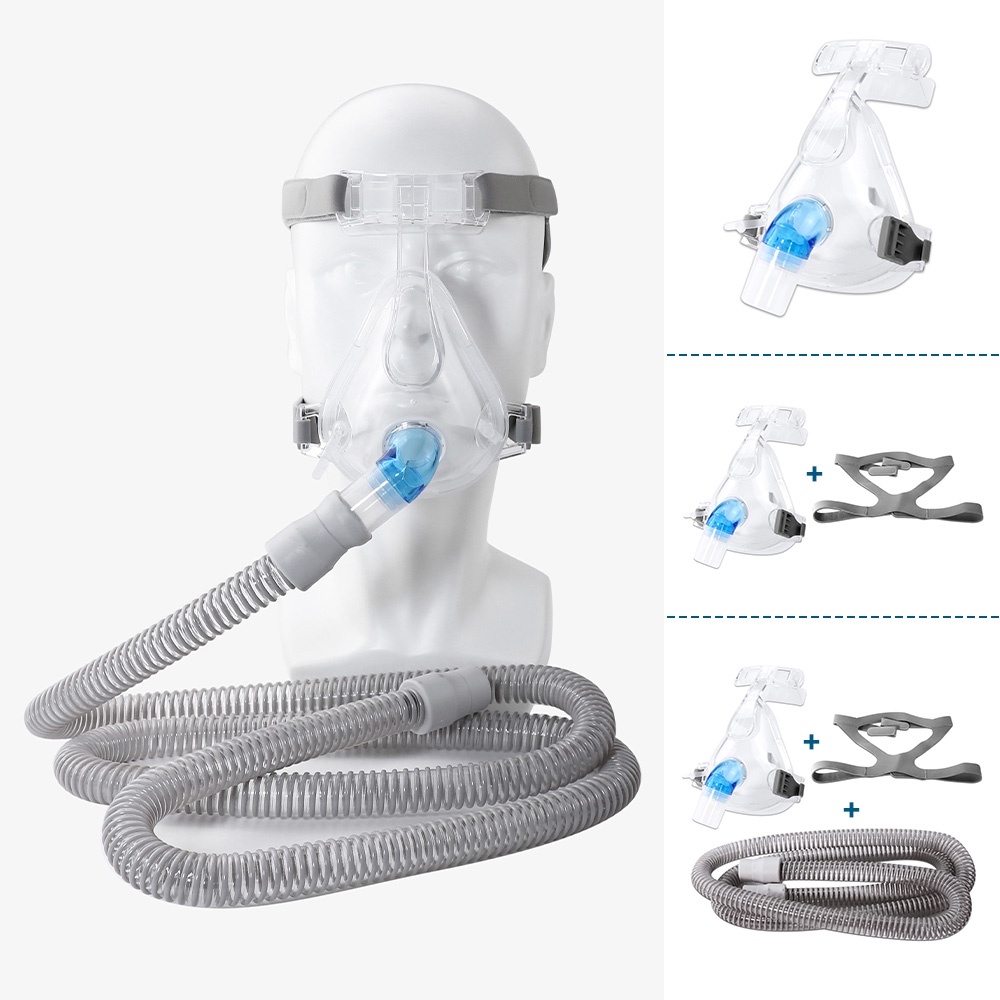 CPAP Máscara Facial Completa Auto BiPAP Com Fita De Cabeça Uso Para ...