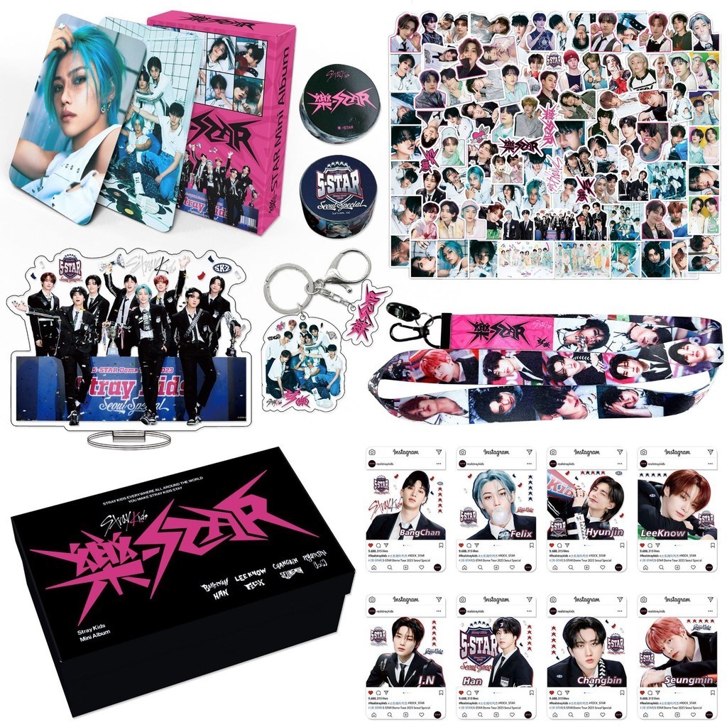 Kpop Idol Stray Kids Novo Álbum 5-STAR Colecionáveis Conjunto De