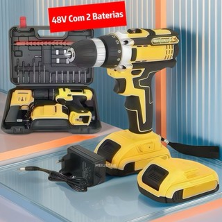 Parafusadeira Furadeira 48V OU 12V Com 2 Baterias Com Maleta e Acessórios Completo