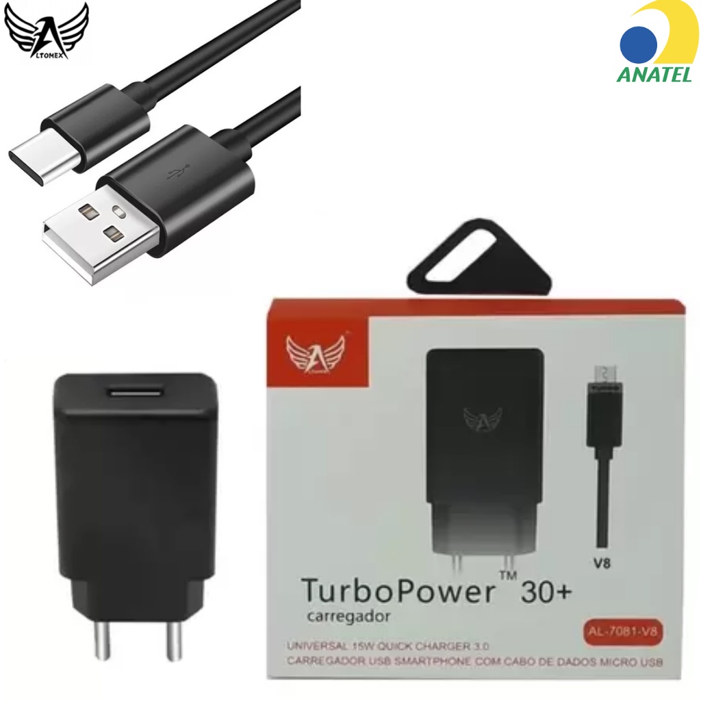 Carregador Tipo C Original Para G30 G20 G9 Play G10 E20 Edge S20 Fe S21 Ultra S22+ S23 A53 A73 ONE Vision One Macro