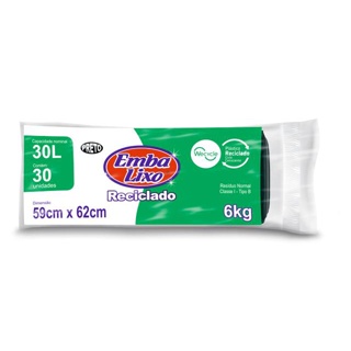 Saco Lixo Embalixo Preto Rolo 30L 30 Sacos