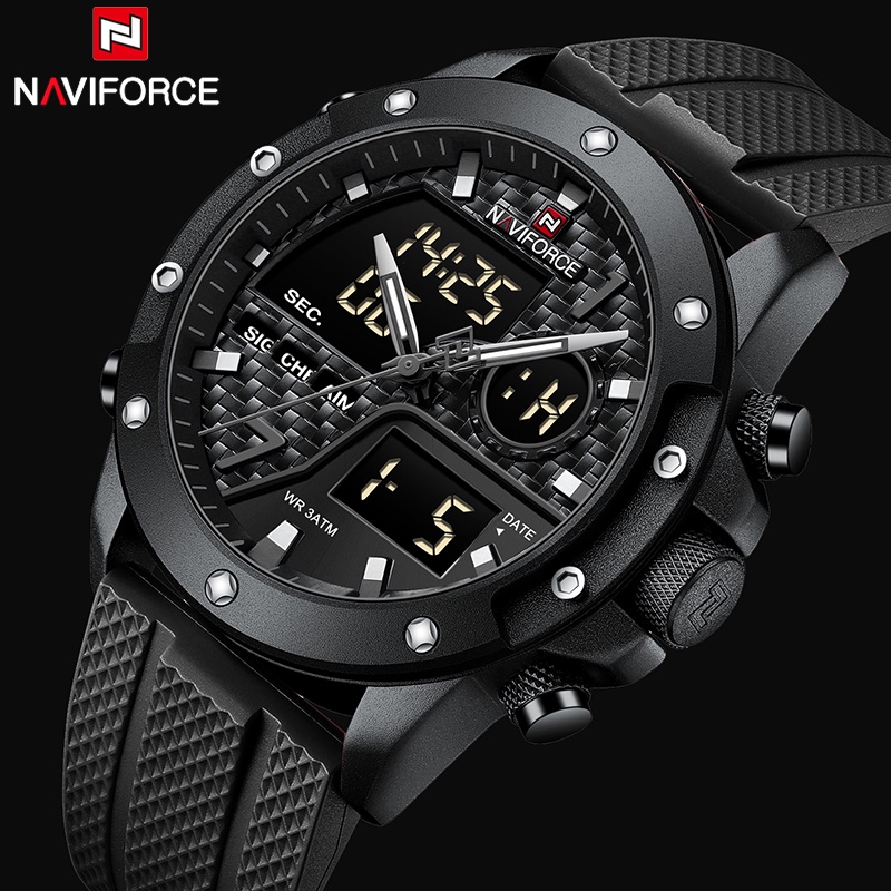 NAVIFORCE Relógios Analógicos Digitais De Quartzo Para Homens De Pulso Militares Esportivos À Prova D'água