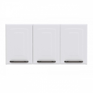Armário de Cozinha Aéreo Titanium 3 Portas 52x105cm em Aço Branco
