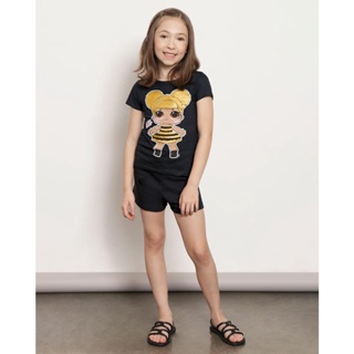 Shorts Infantil Moletinho Curto Preto