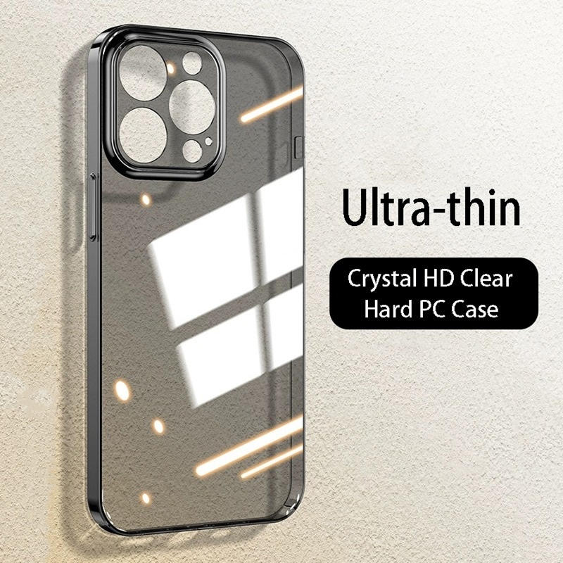 Capa Dura De Luxo Ultra Fina Transparente Para iPhone 15 14 13 12 11 Pro Max 15 Plus Crystal Clear Slim À Prova De Choque