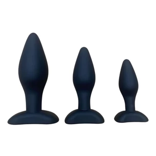 Kit Plug Anal Silicone Kit Com 3 Unidades Sex Shop P M e G Varios Tamanhos