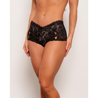 Calcinha Caleçon Feminina Renda Preta