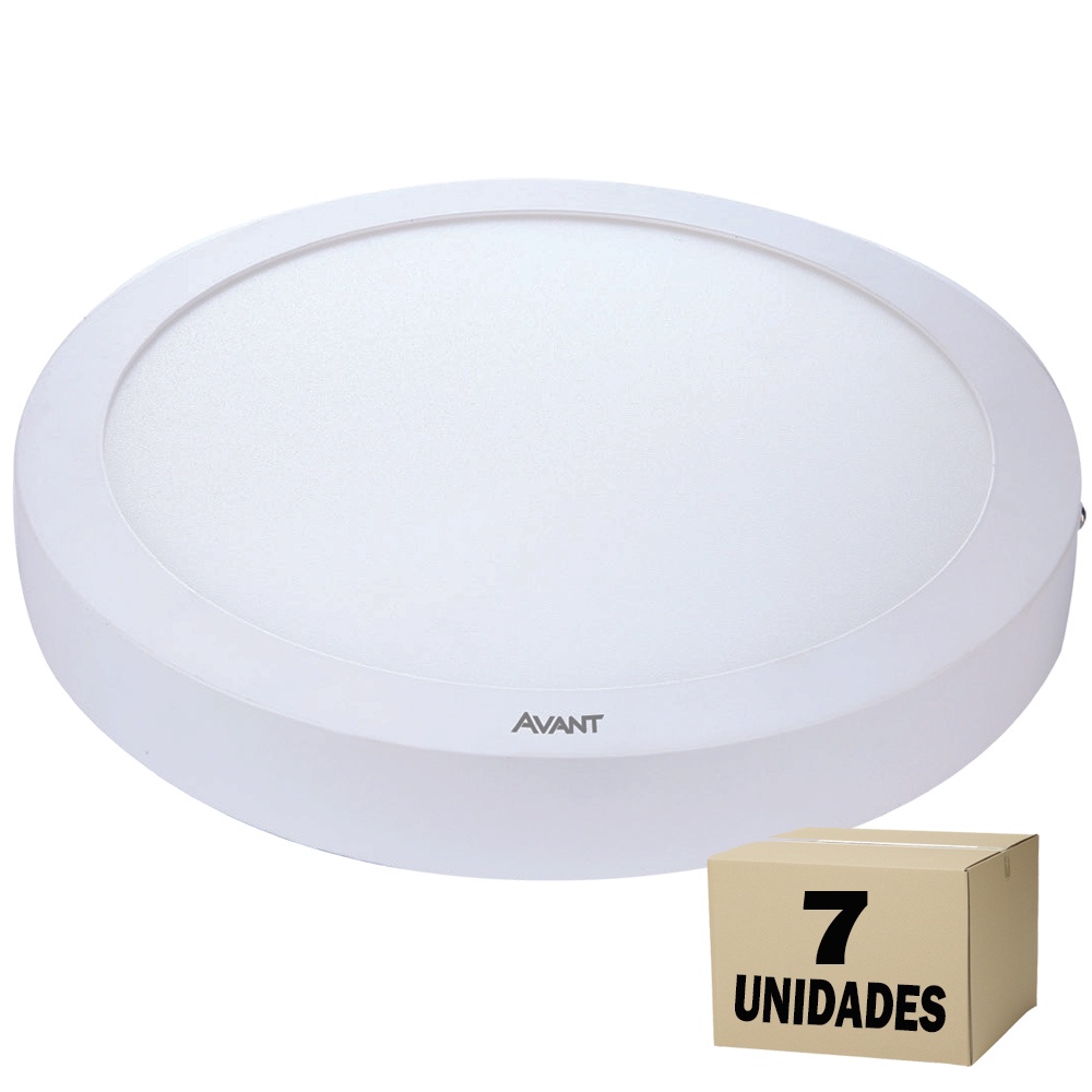 7 Painel Plafon Led Luminária de Gesso Teto Forro Luz Branca 24w Bivolt ...