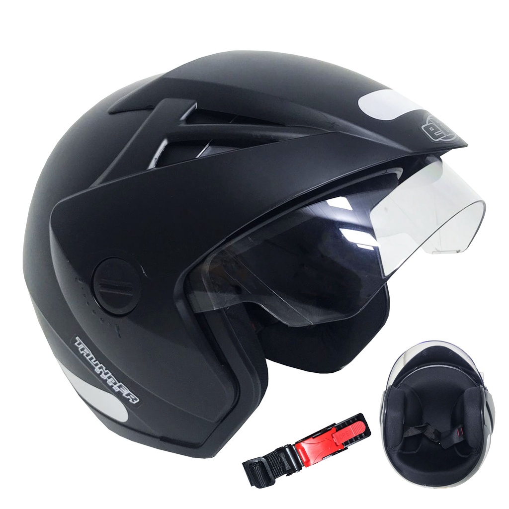 Capacete Moto Ebf Thunder Aberto Preto Fosco