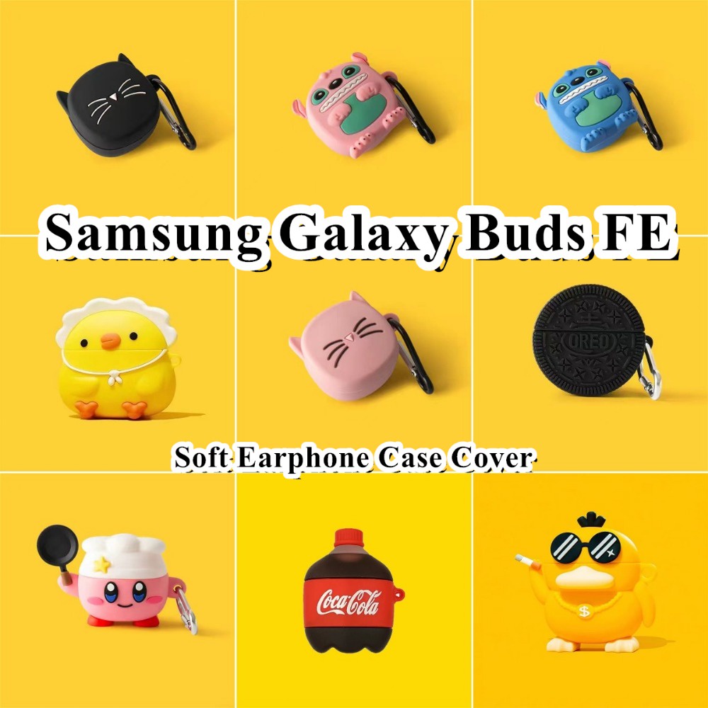 【 Original boutique 】 For Samsung Galaxy Buds FE Case Real Dispara Desenhos Animados Bonitos Capa De Silicone Macia Para Fone De Ouvido NO . 2