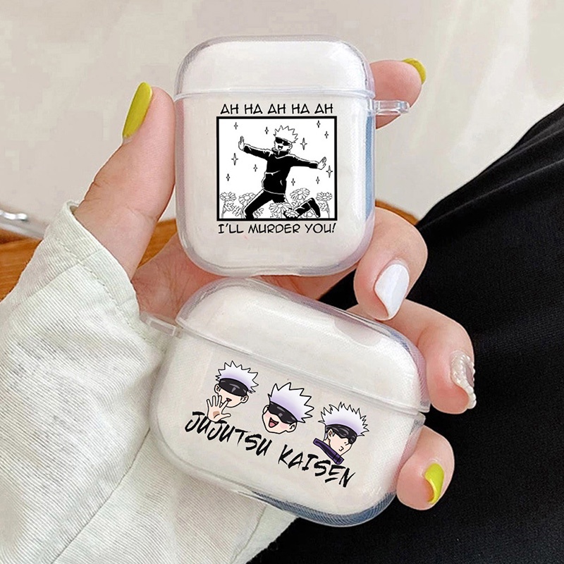 Caixa Para Fone De Ouvido Jujutsu Kaisen Gojo Satoru AirPods Apple 1 2 3 Anime Transparente Pro case (Only)