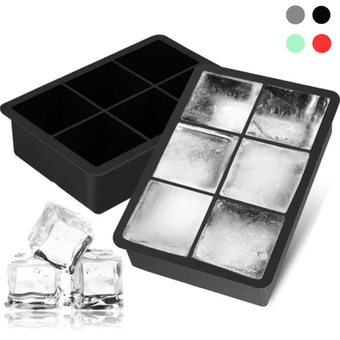 Forma De Silicone Gelo Cubo Grande 6 Cubos Drink Whisky Top